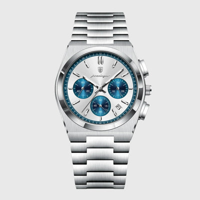 ChronoElite - Montre Homme Luxe Étanche - Argent