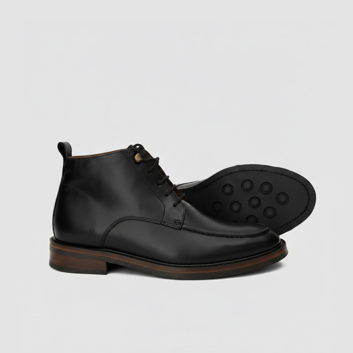 Ventura Mini-Boot — Noir, profil et dessous de la semelle