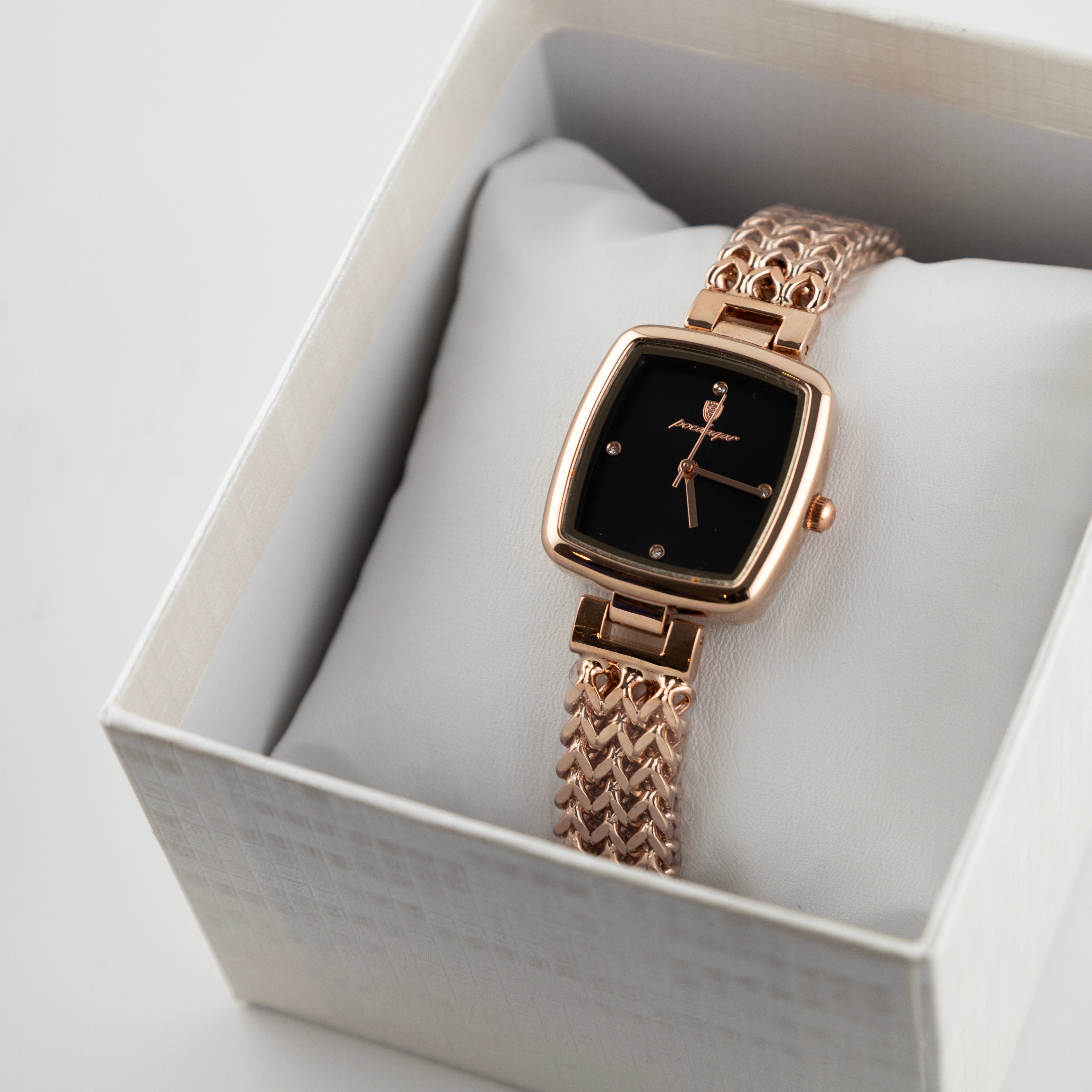 Elite Carrée - Montre Femme Luxe Étanche - Dorée Rose
