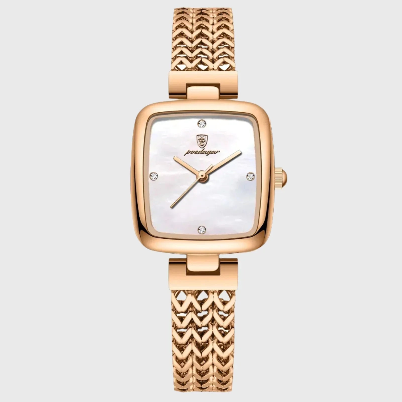 Elite Carrée - Montre Femme Luxe Étanche - Dorée Rose