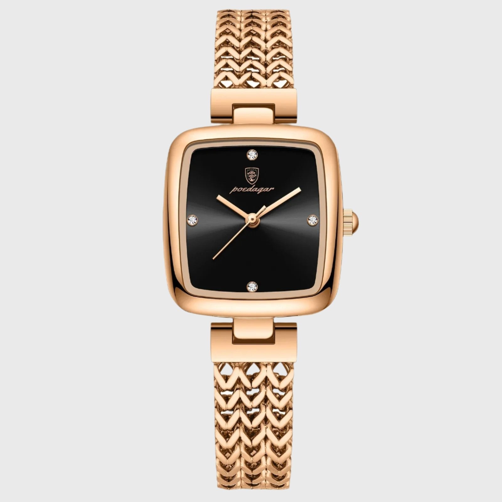 Elite Carrée - Montre Femme Luxe Étanche - Dorée Rose